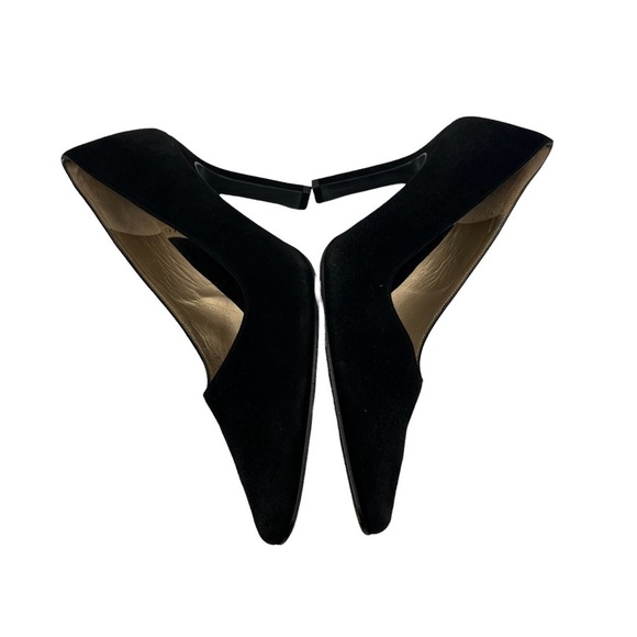 Charles Jourdan Black Suede Paris Pointed Toe Heels Size 8 Women’s - Picture 6 of 8